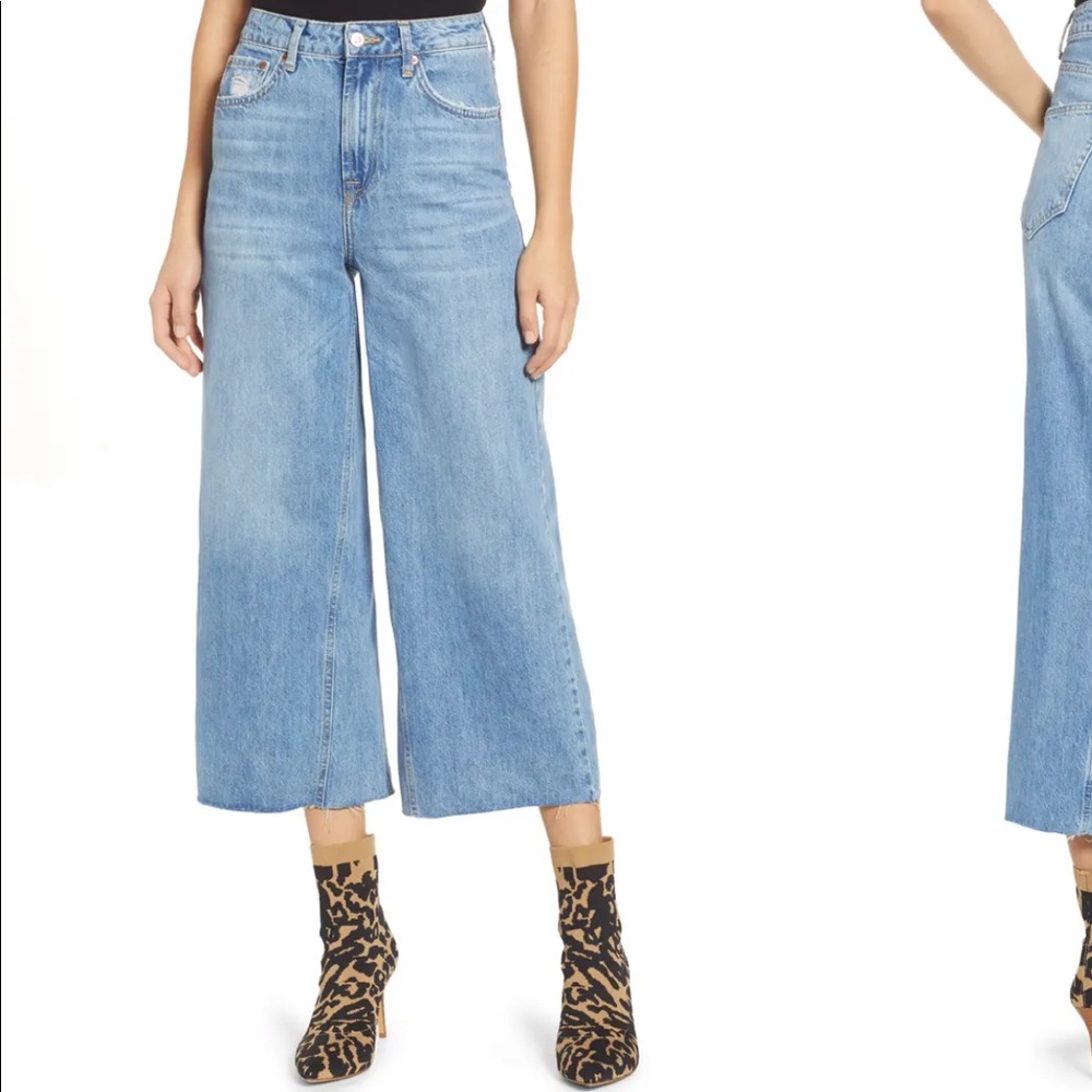 topshop cropped wide leg jeans
